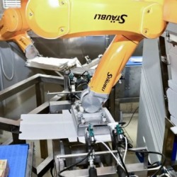 两台机器人1.5秒内全自动包装卷饼面皮